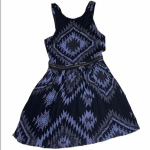TopShop New Blue & Black Aztec Print Dress Size 4